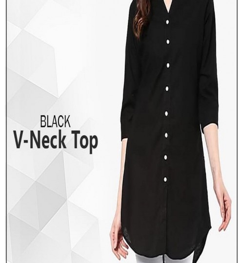 Black V-Neck Top